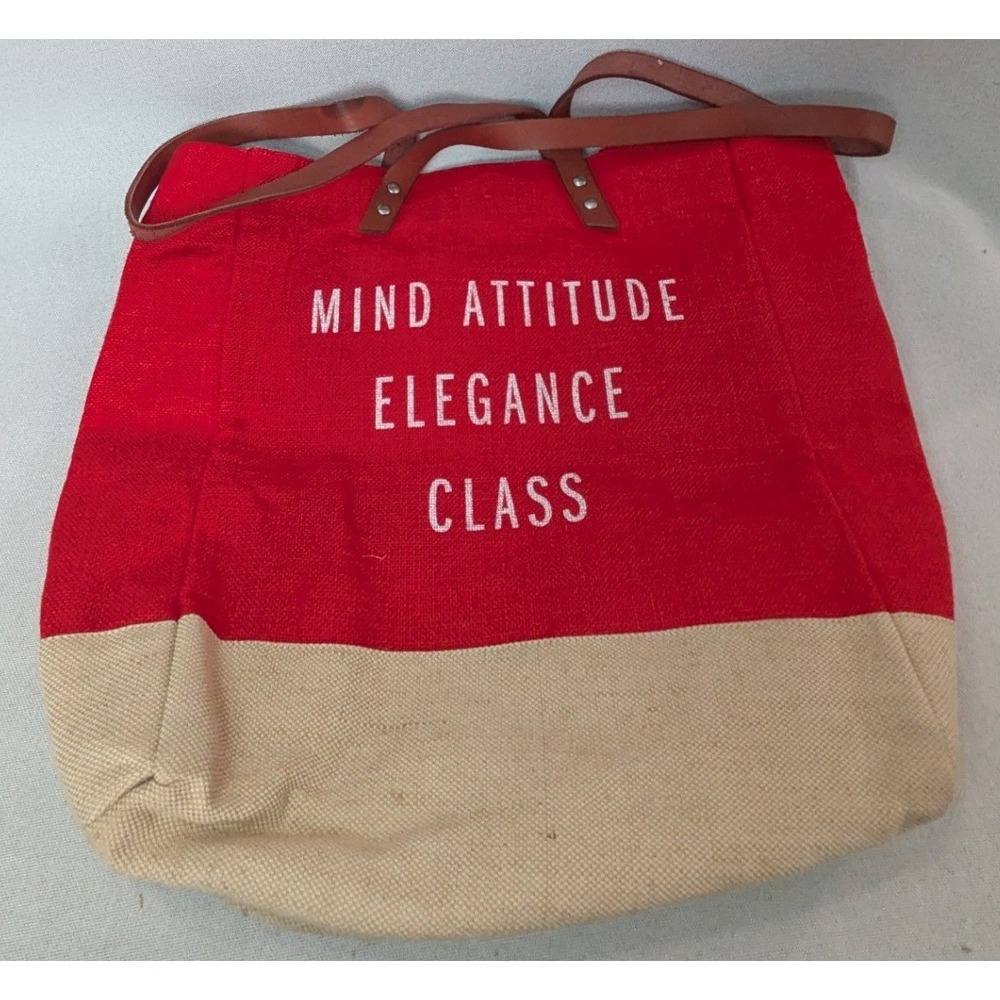 Apolis Market Bag Unisex Large Red Natural Good Mind Attitude Elegance Class